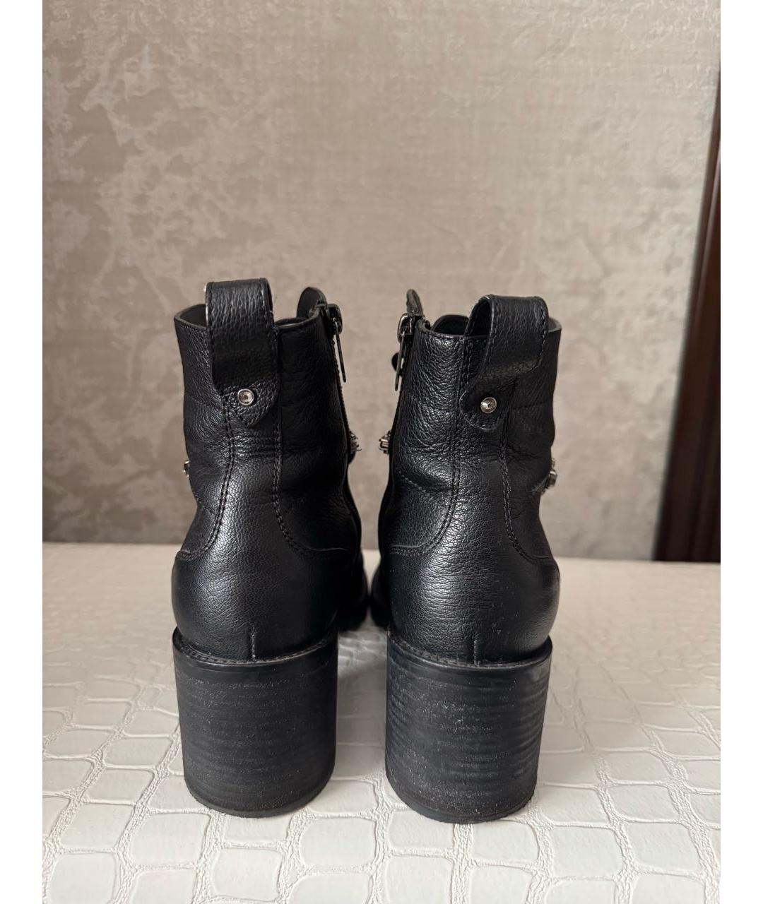 JIMMY CHOO Черные кожаные полусапоги, фото 4