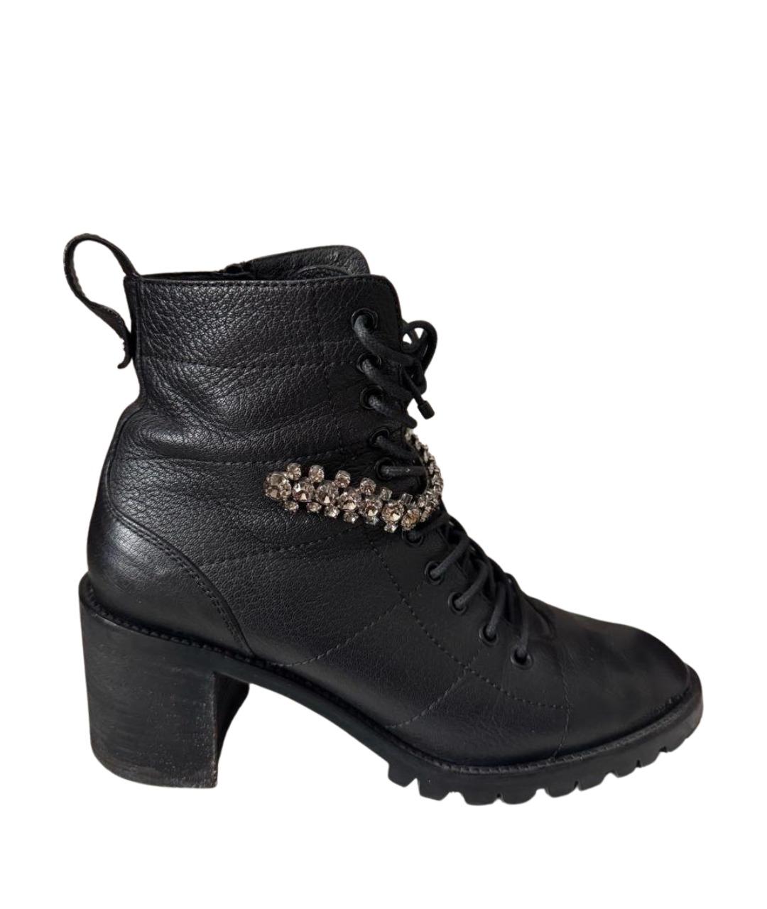 JIMMY CHOO Черные кожаные полусапоги, фото 1