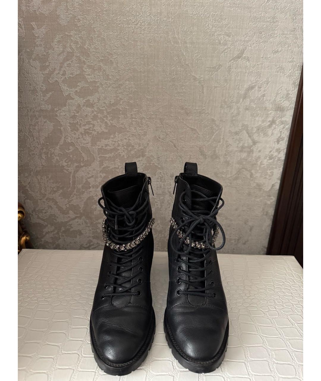 JIMMY CHOO Черные кожаные полусапоги, фото 2