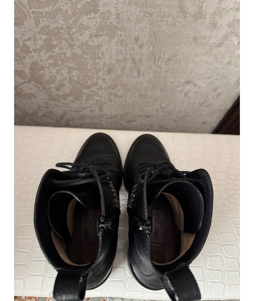 JIMMY CHOO Черные кожаные полусапоги, фото 3