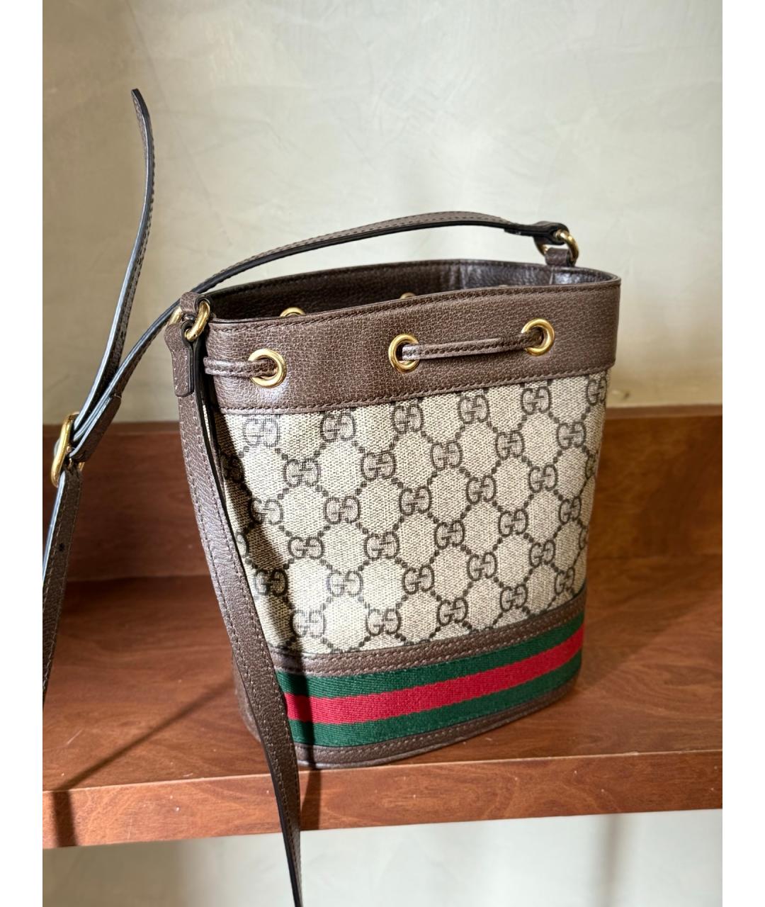 GUCCI Бежевая деним сумка через плечо, фото 5