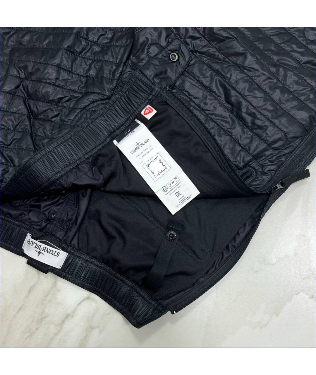 STONE ISLAND Черные хлопковые повседневные брюки, фото 4