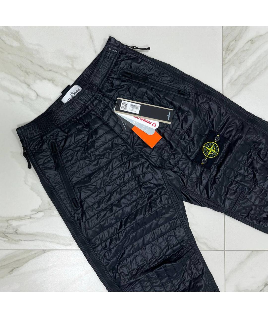 STONE ISLAND Черные хлопковые повседневные брюки, фото 2