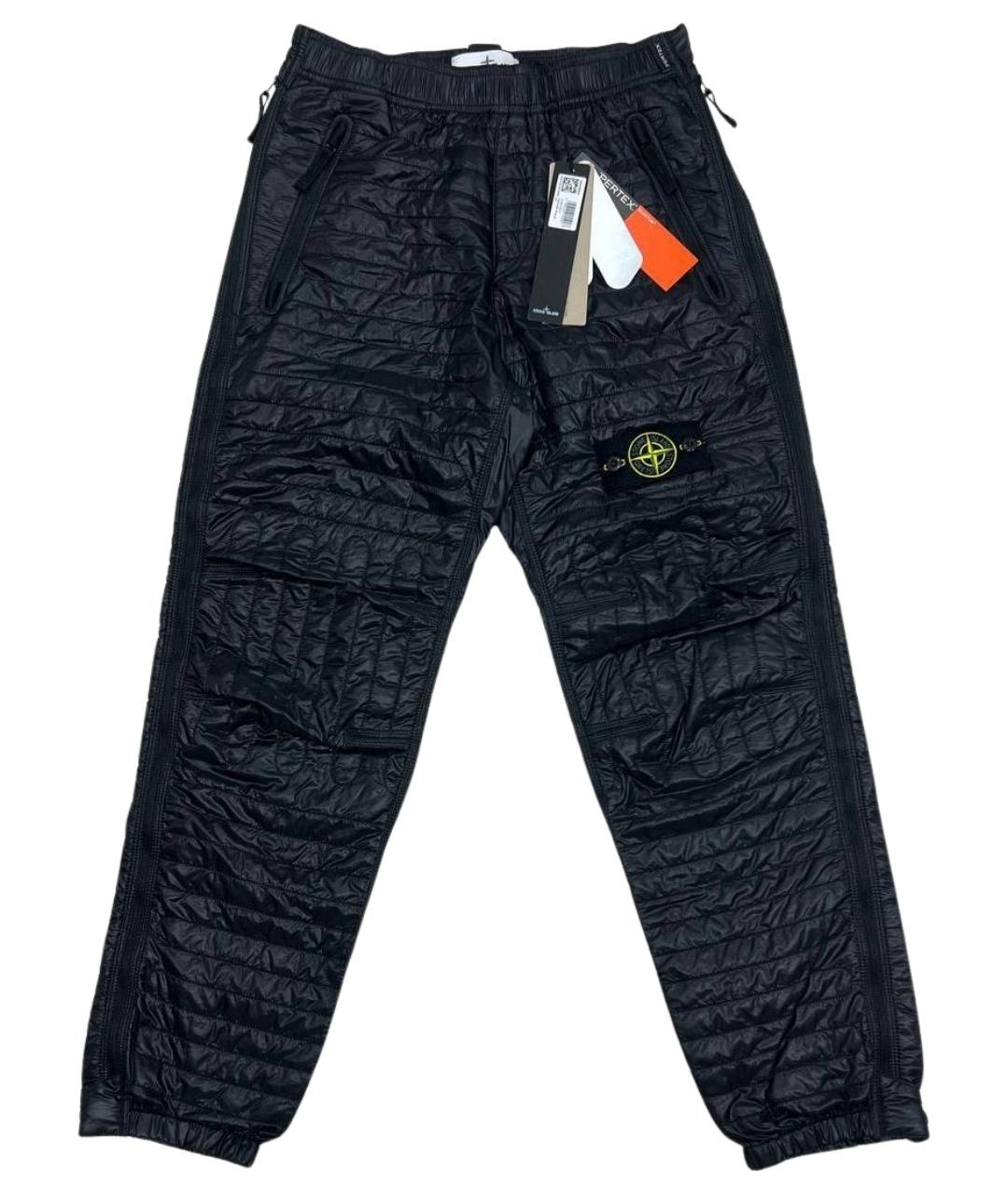 STONE ISLAND Черные хлопковые повседневные брюки, фото 1