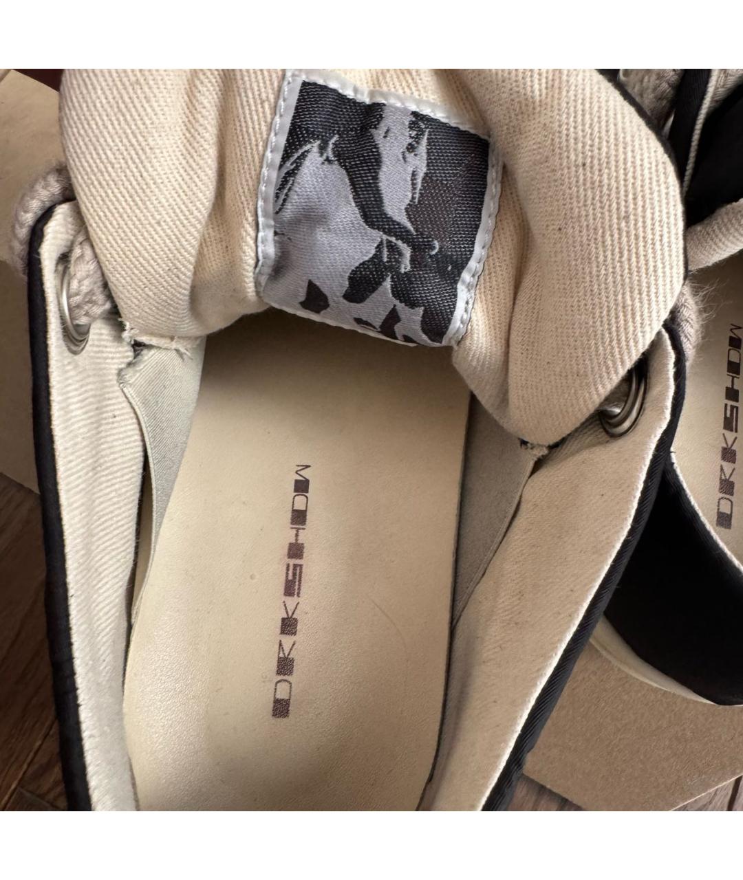 RICK OWENS Черные низкие кроссовки / кеды, фото 4