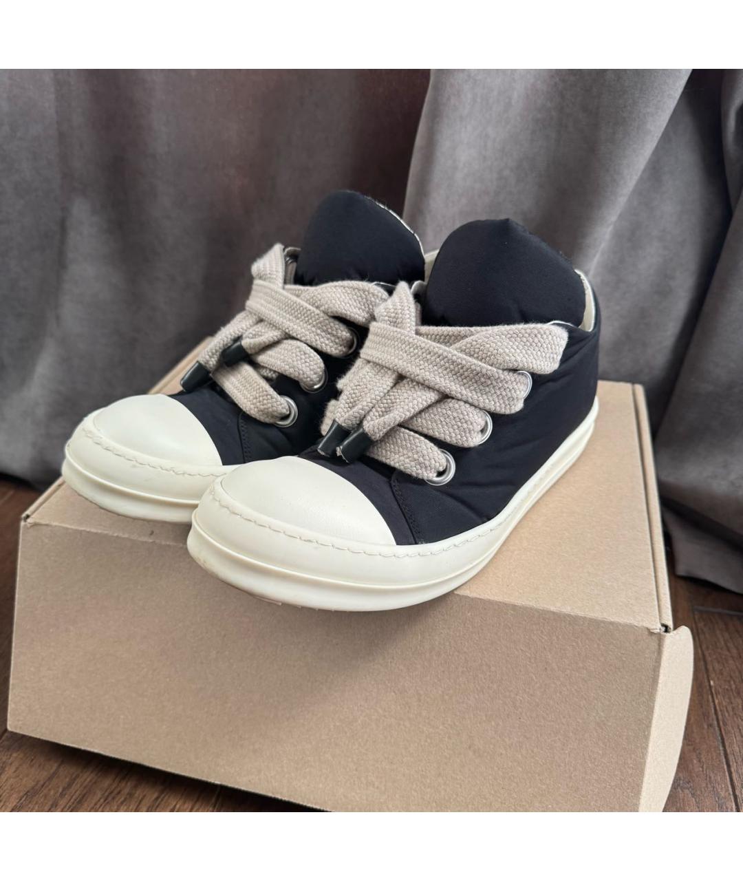 RICK OWENS Черные низкие кроссовки / кеды, фото 7