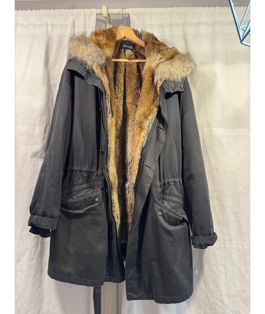 YVES SALOMON Серая меховая парка, фото 10