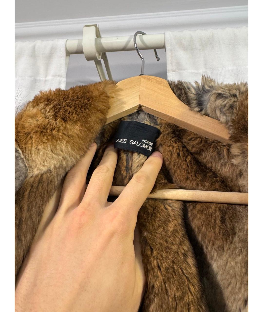 YVES SALOMON Серая меховая парка, фото 3