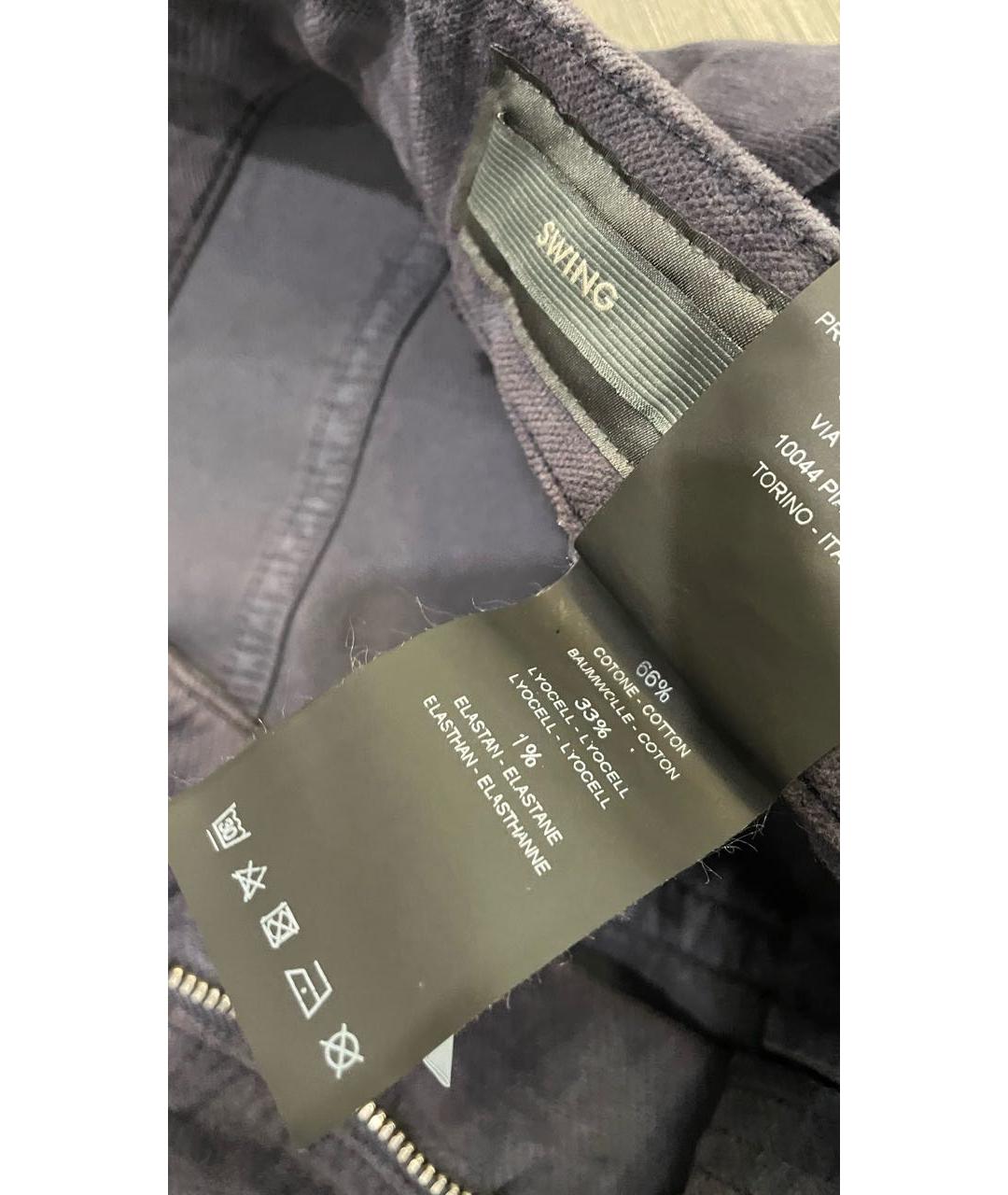 PT TORINO Темно-синие бархатные повседневные брюки, фото 7