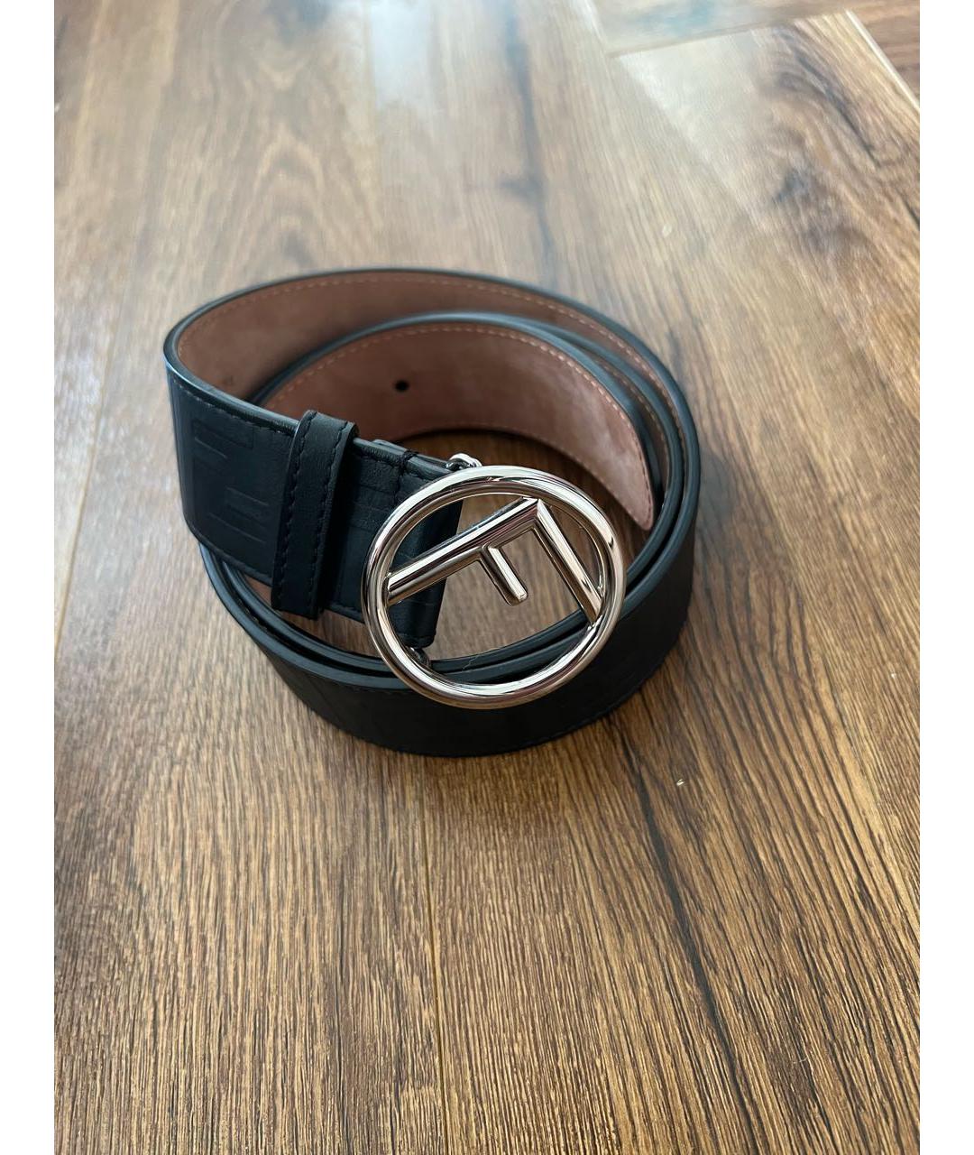 FENDI Черный кожаный ремень, фото 6