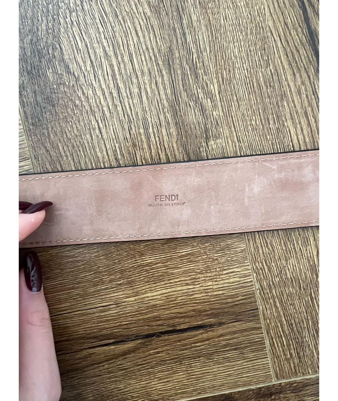 FENDI Черный кожаный ремень, фото 4