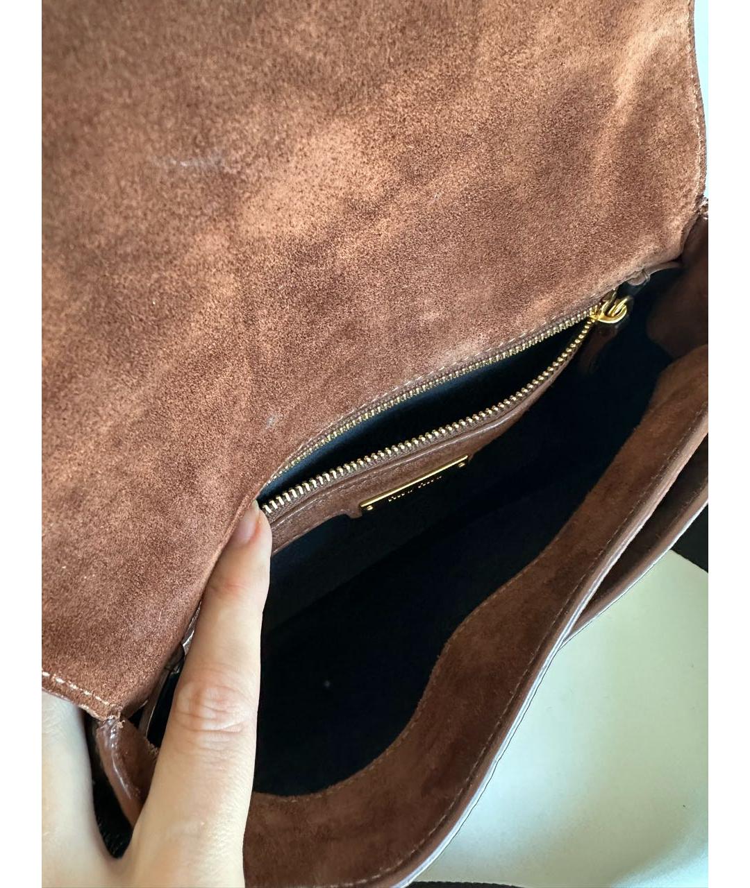 MIU MIU Черная кожаная сумка через плечо, фото 4