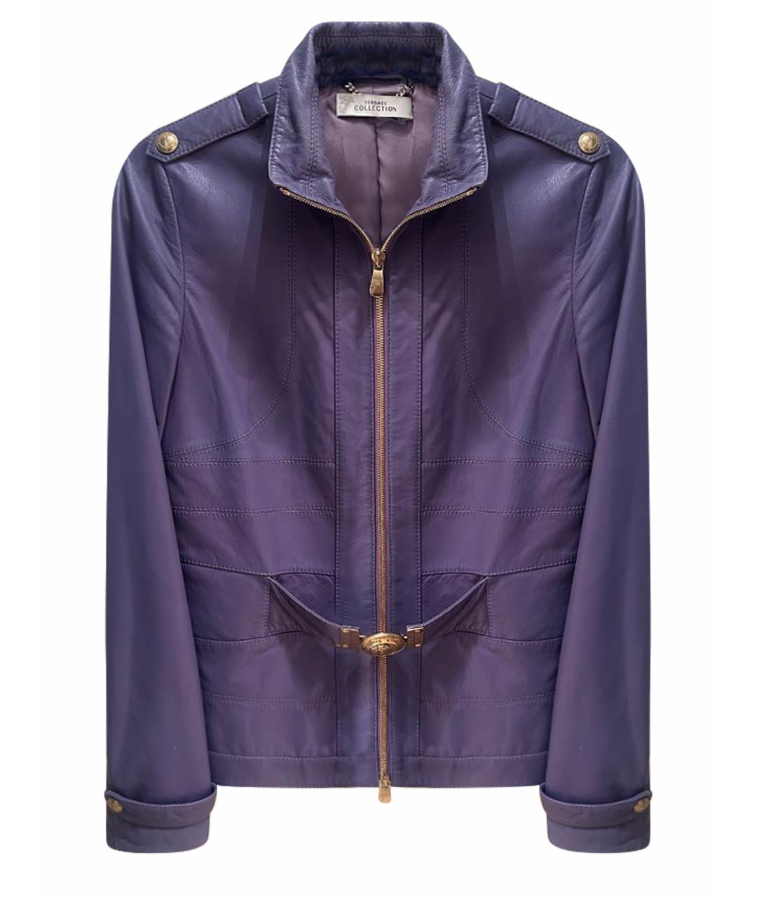 VERSACE COLLECTION Фиолетовая кожаная куртка, фото 1