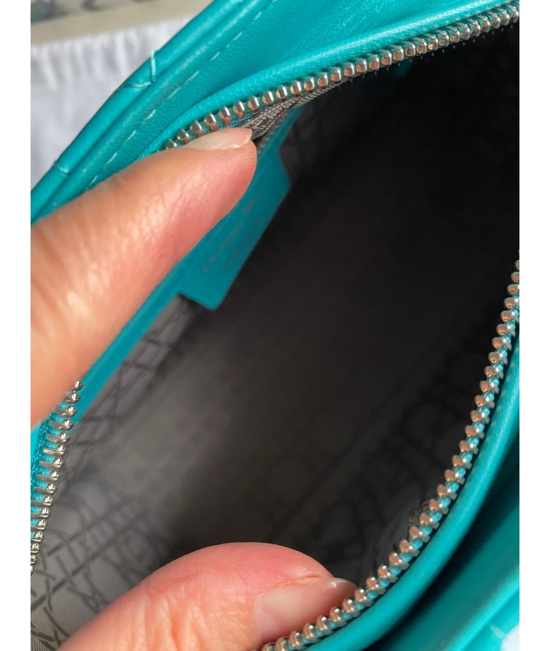 CHRISTIAN DIOR Зеленая кожаная сумка тоут, фото 6