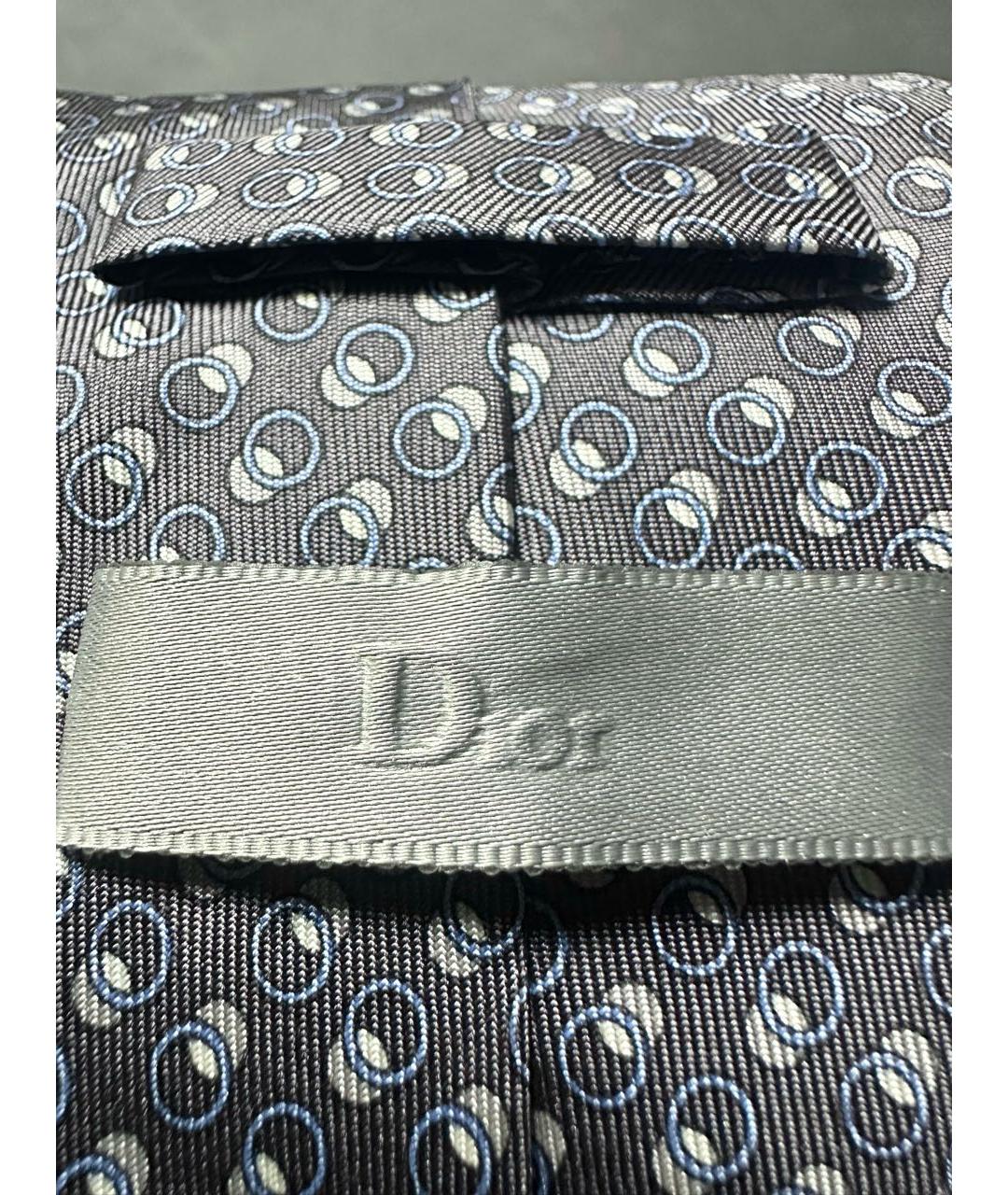 CHRISTIAN DIOR Серый шелковый галстук, фото 4
