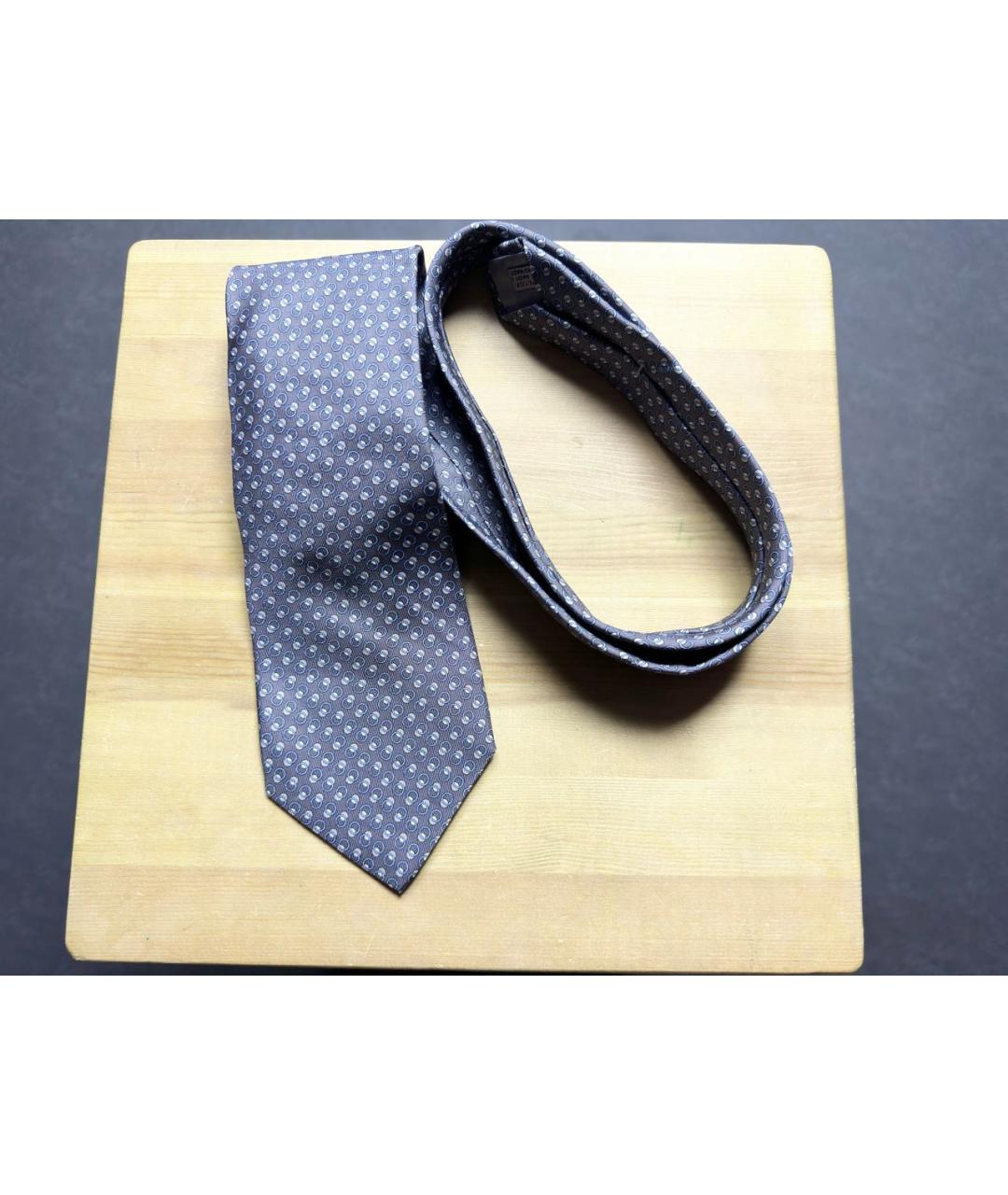 CHRISTIAN DIOR Серый шелковый галстук, фото 3