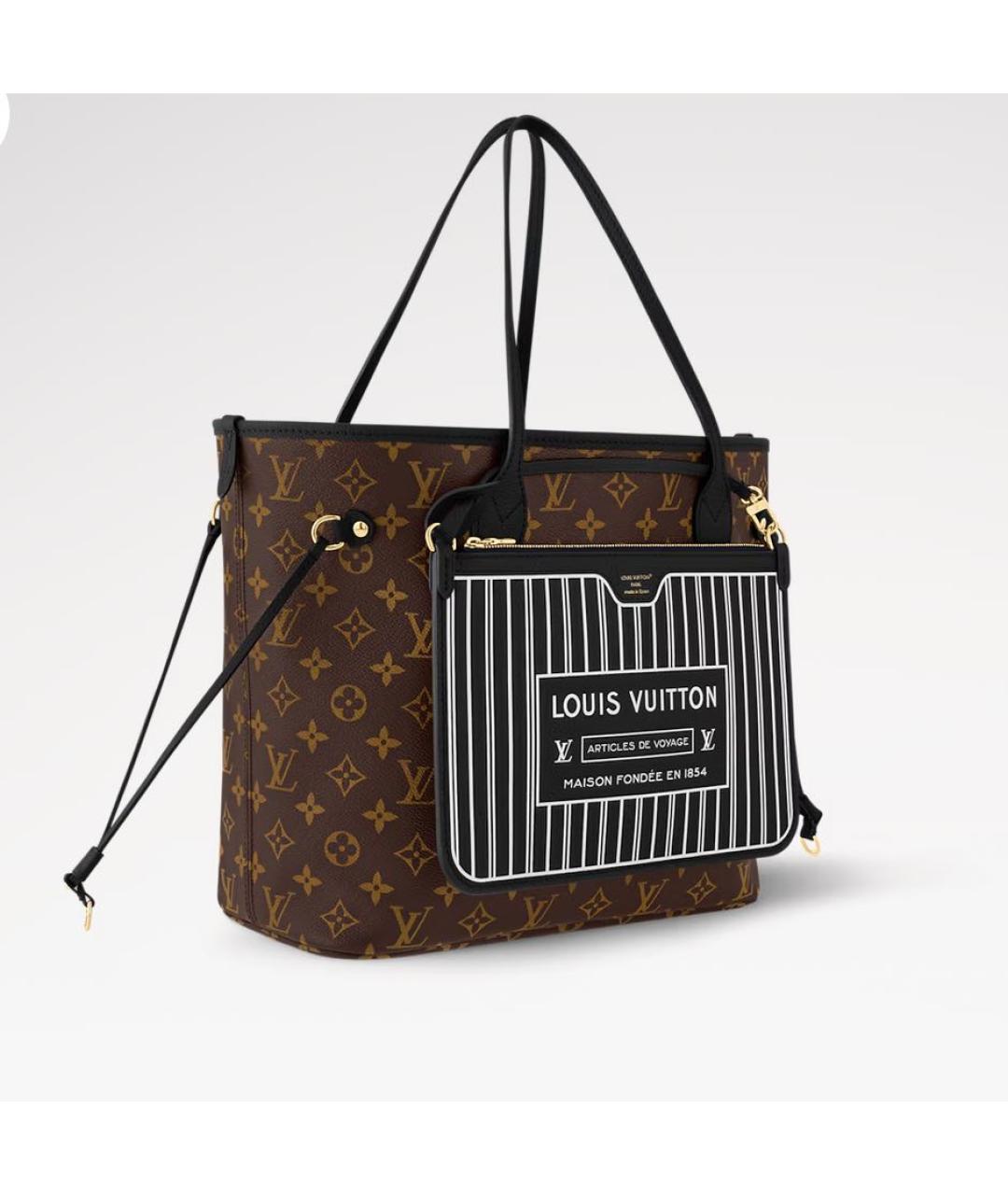 LOUIS VUITTON Черная кожаная сумка тоут, фото 2