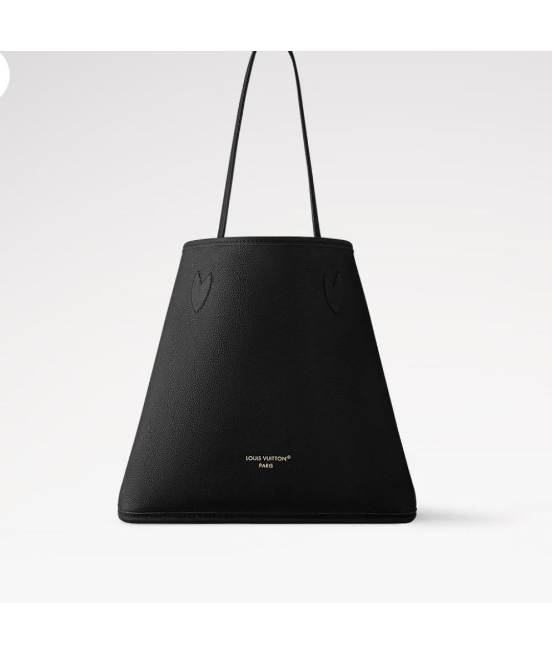 LOUIS VUITTON Черная кожаная сумка тоут, фото 4