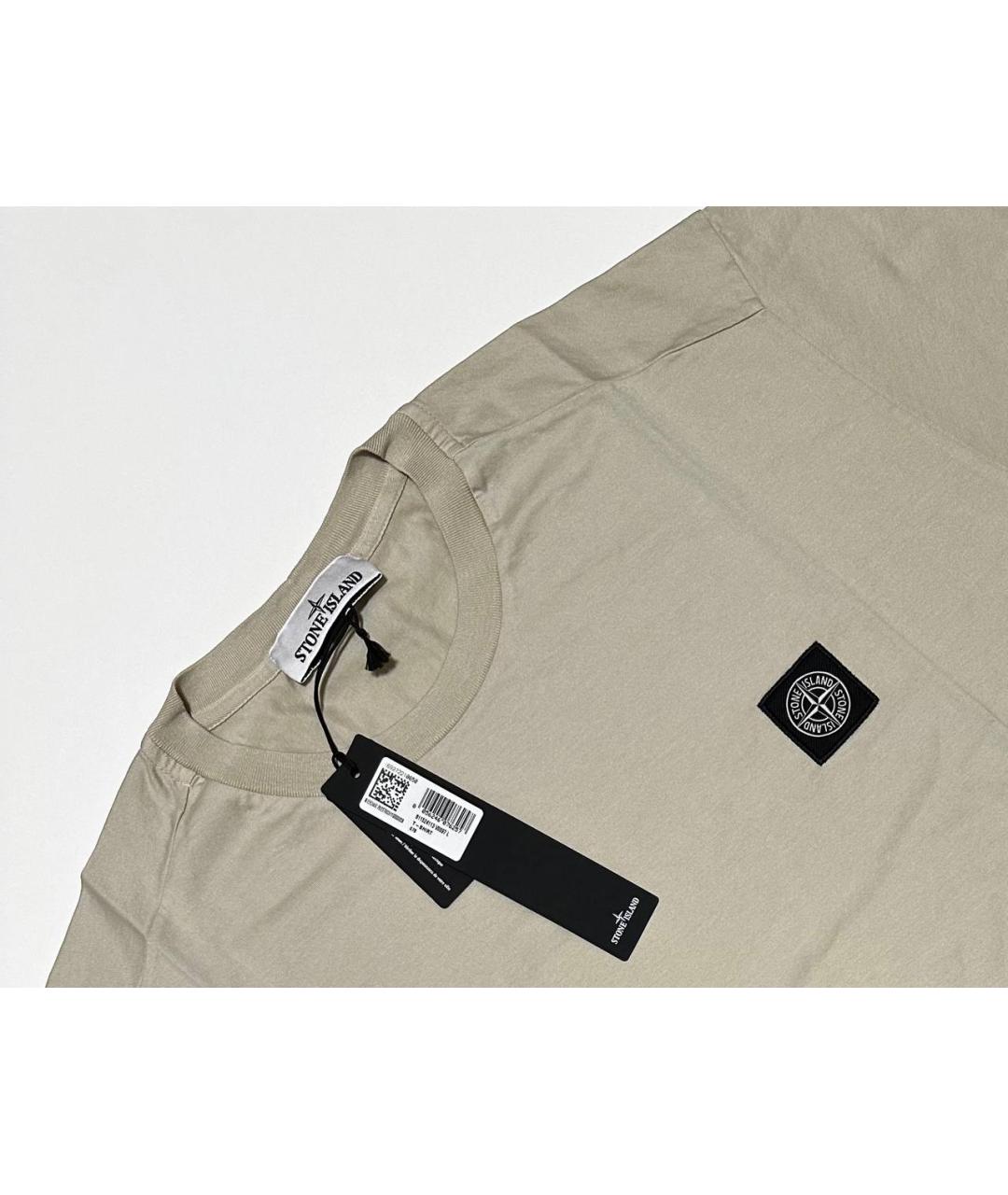 STONE ISLAND Бежевая футболка, фото 2