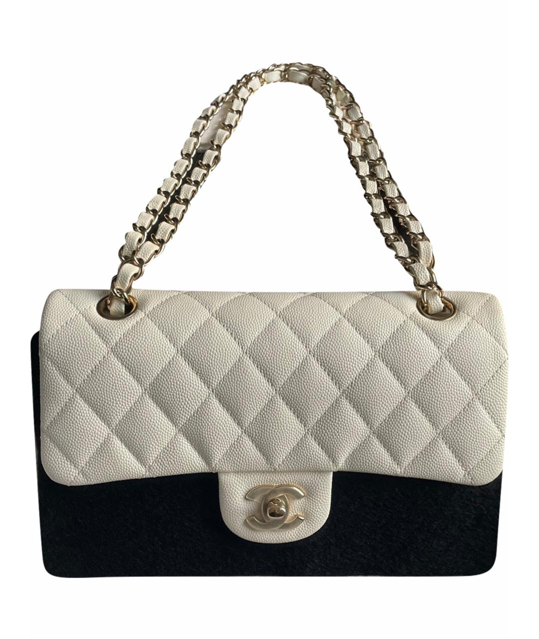CHANEL Белая кожаная сумка через плечо, фото 1