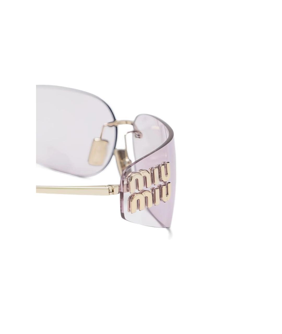 MIU MIU Розовые металлические солнцезащитные очки, фото 3