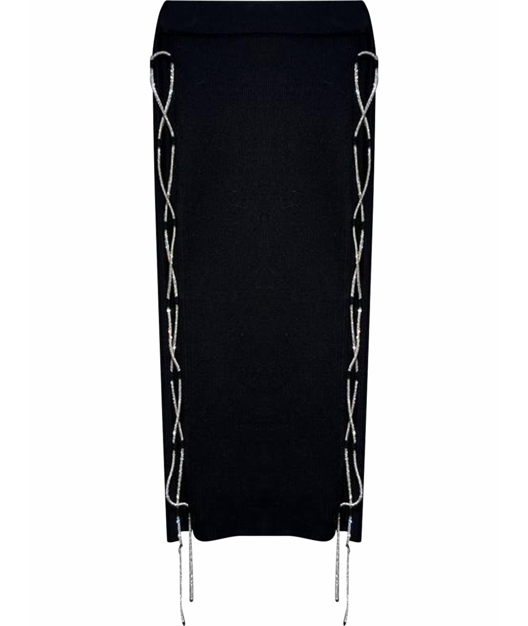 GIUSEPPE DI MORABITO Черная хлопковая юбка миди, фото 1