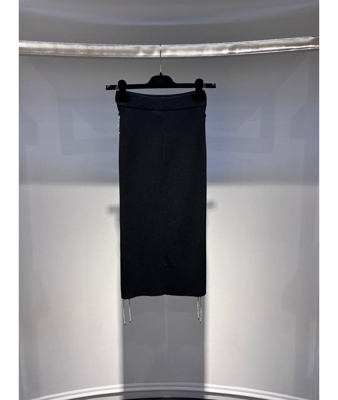 GIUSEPPE DI MORABITO Черная хлопковая юбка миди, фото 2