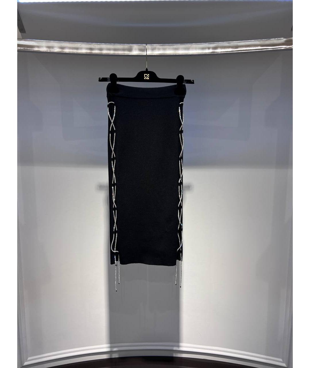 GIUSEPPE DI MORABITO Черная хлопковая юбка миди, фото 3