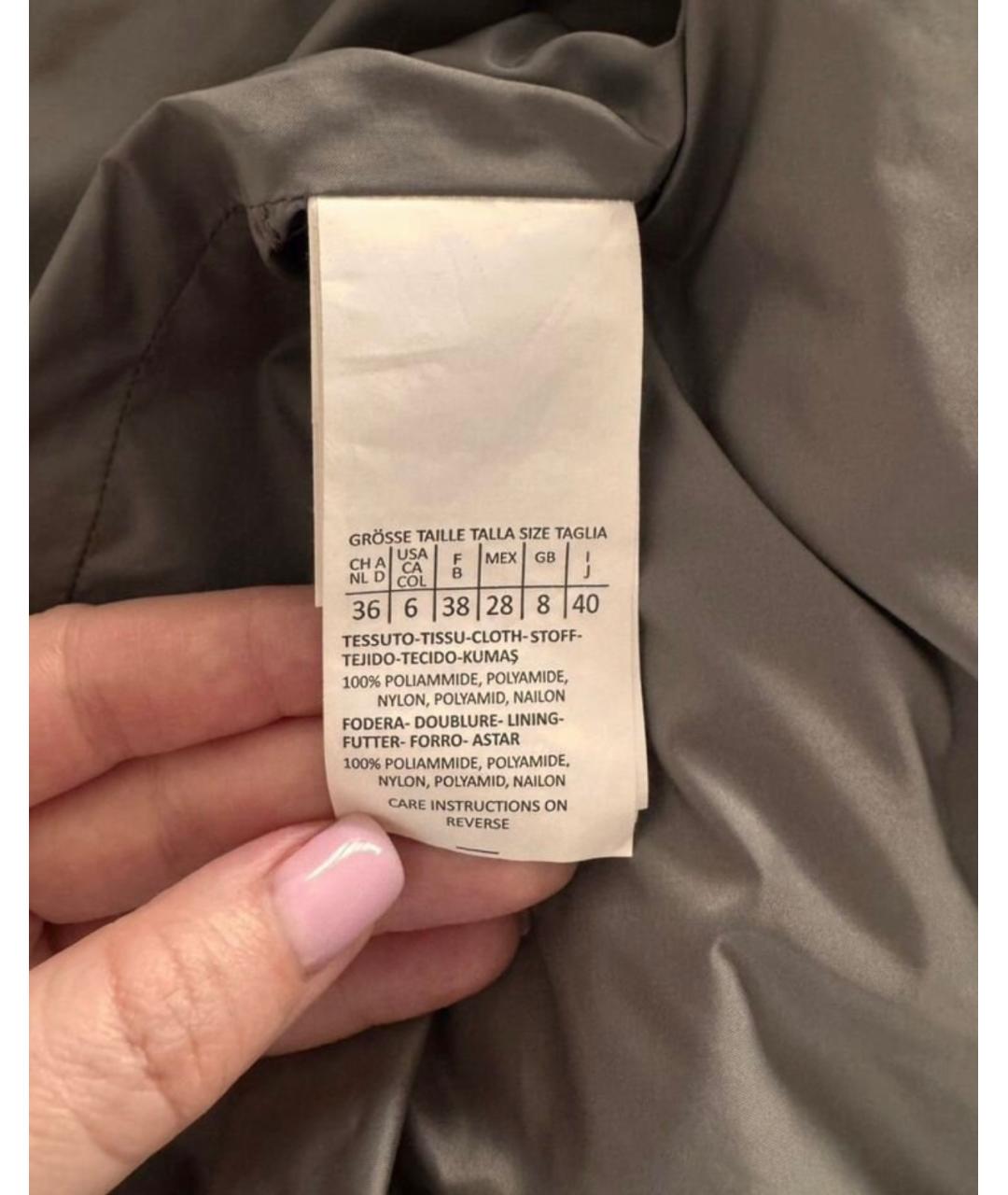 WEEKEND MAX MARA Серый полиэстеровый пуховик, фото 3