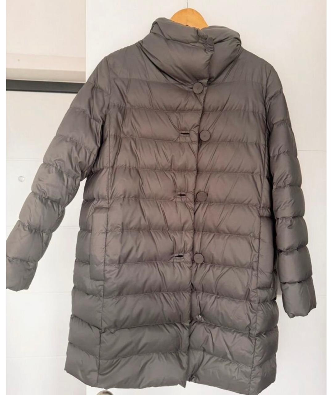 WEEKEND MAX MARA Серый полиэстеровый пуховик, фото 4