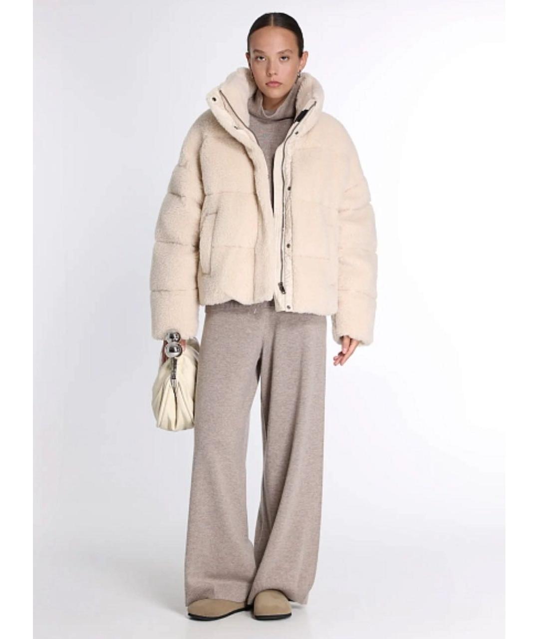 MAX MARA Бежевый шерстяной пуховик, фото 4