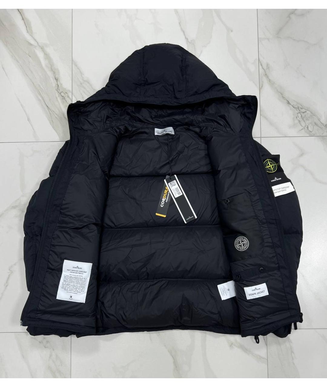 STONE ISLAND Черная полиэстеровая куртка, фото 6