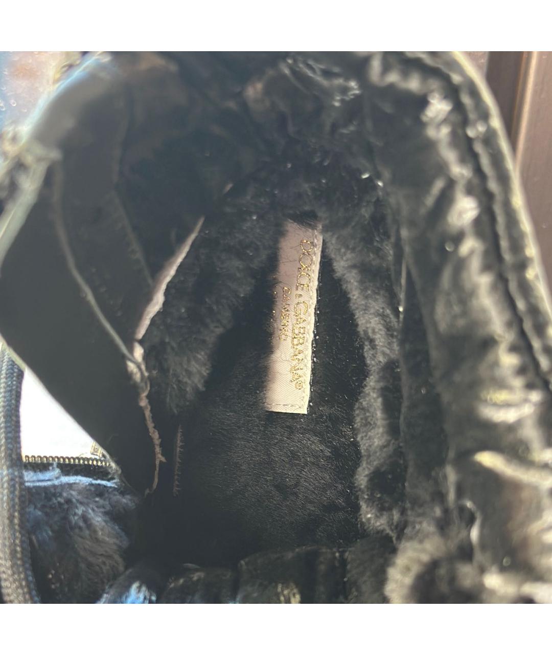 DOLCE&GABBANA Черные кожаные ботинки, фото 5