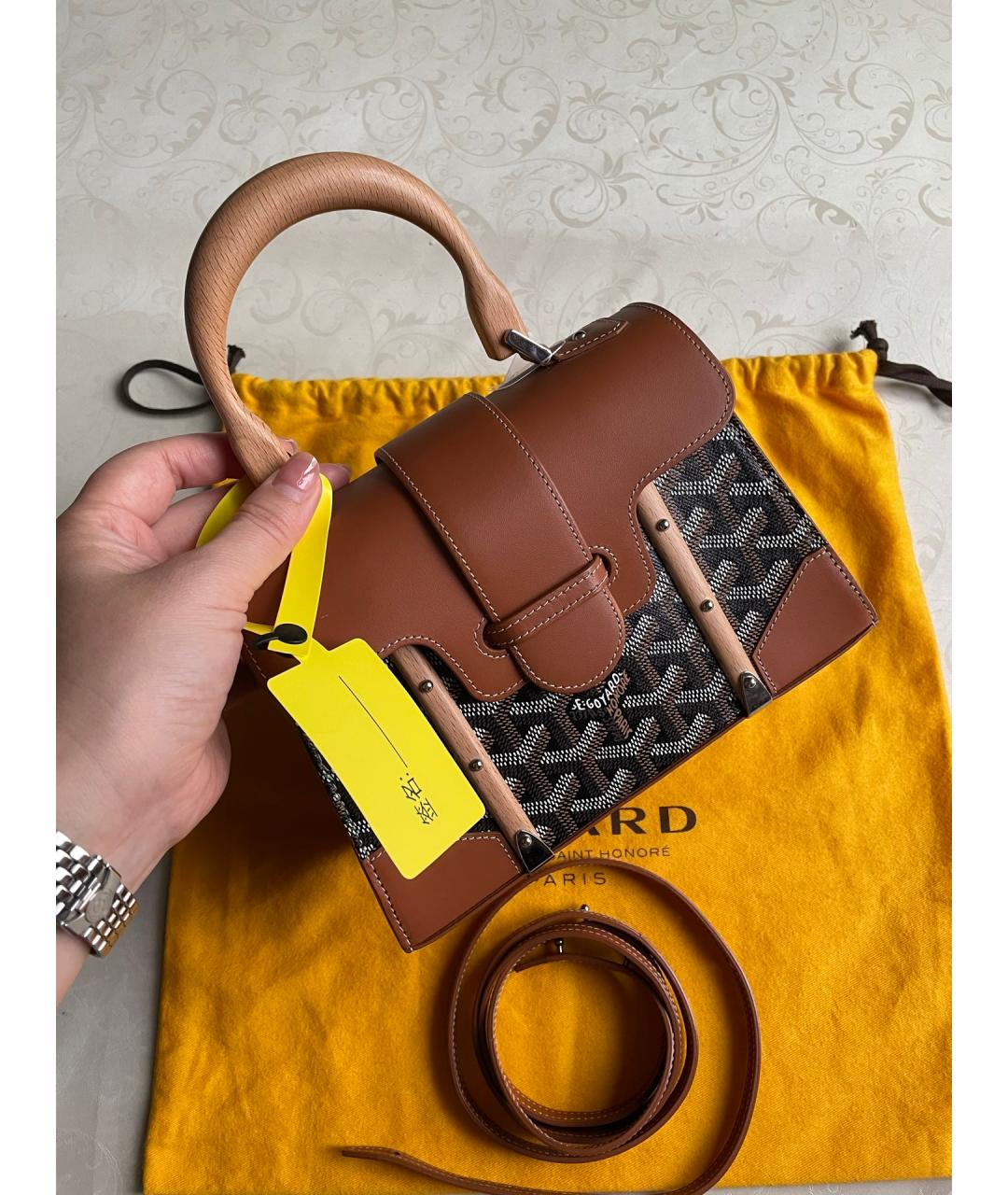 GOYARD Коричневая сумка через плечо из искусственной кожи, фото 2