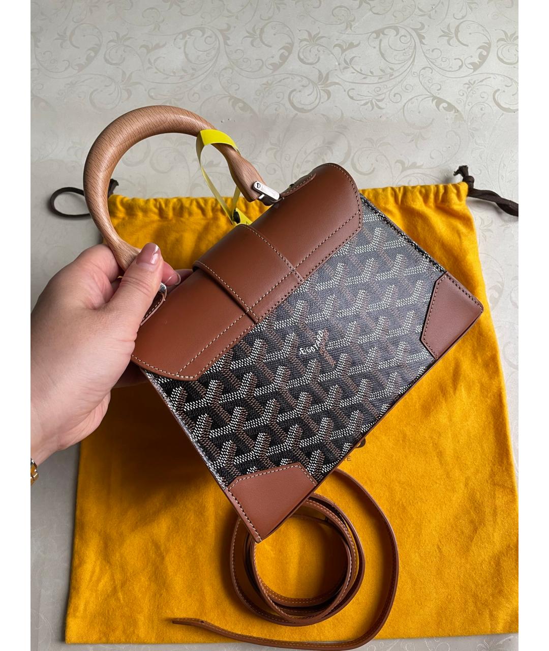 GOYARD Коричневая сумка через плечо из искусственной кожи, фото 3