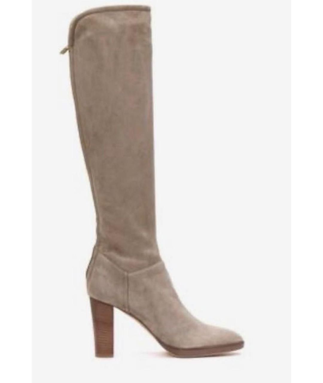 LORO PIANA Бежевые замшевые сапоги, фото 4