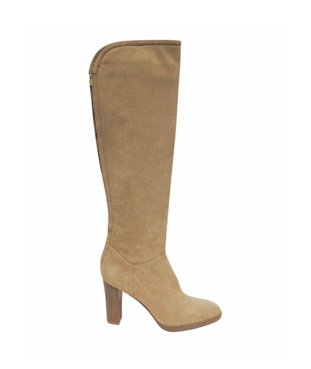 LORO PIANA Бежевые замшевые сапоги, фото 3