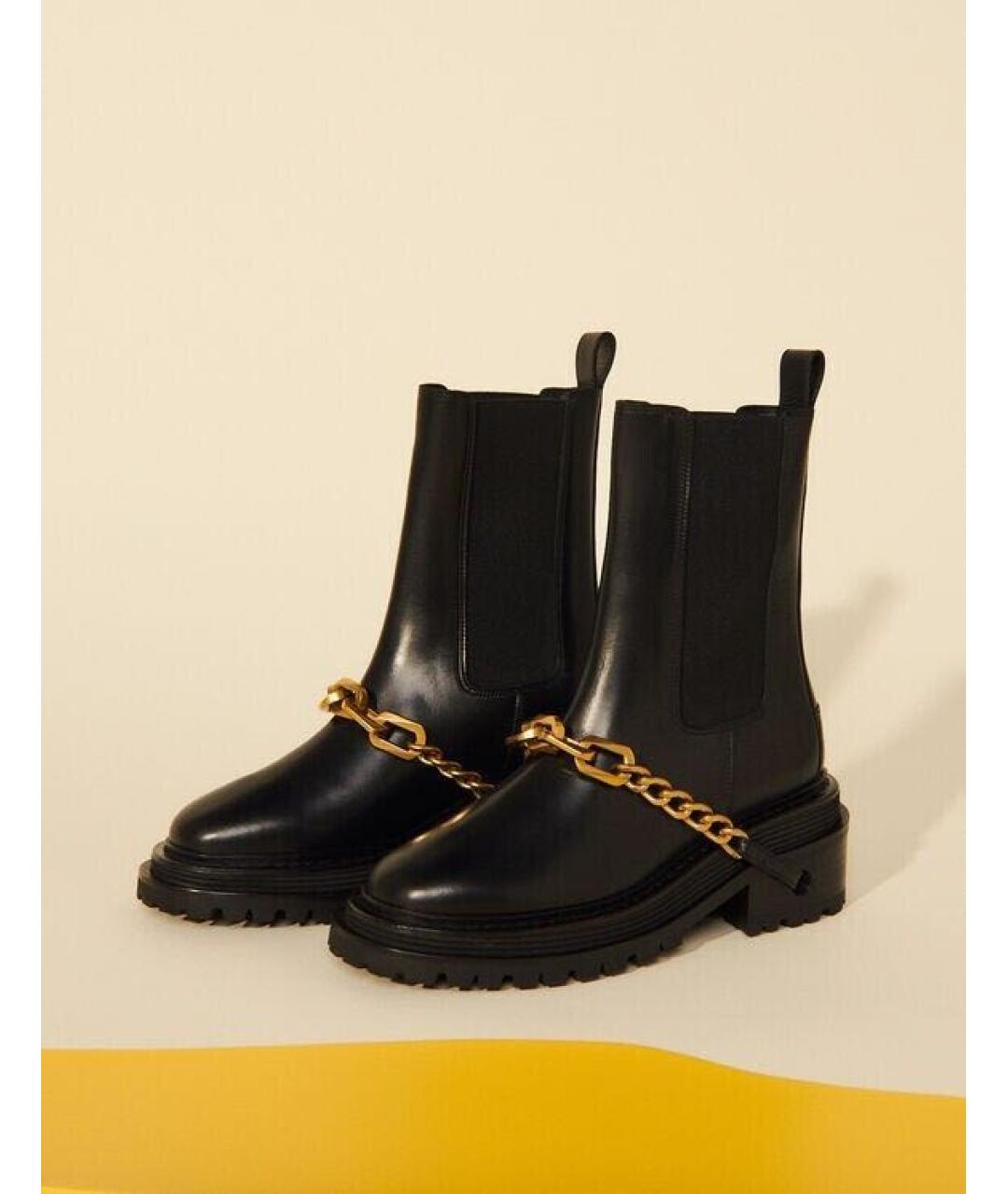 SANDRO Черные кожаные полусапоги, фото 2