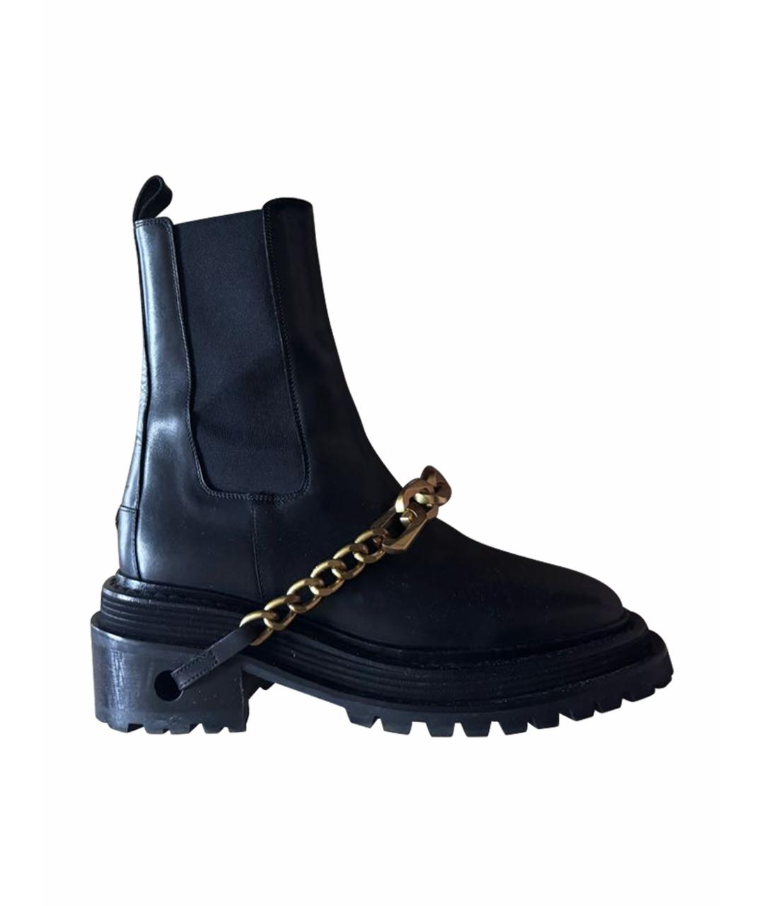 SANDRO Черные кожаные полусапоги, фото 1