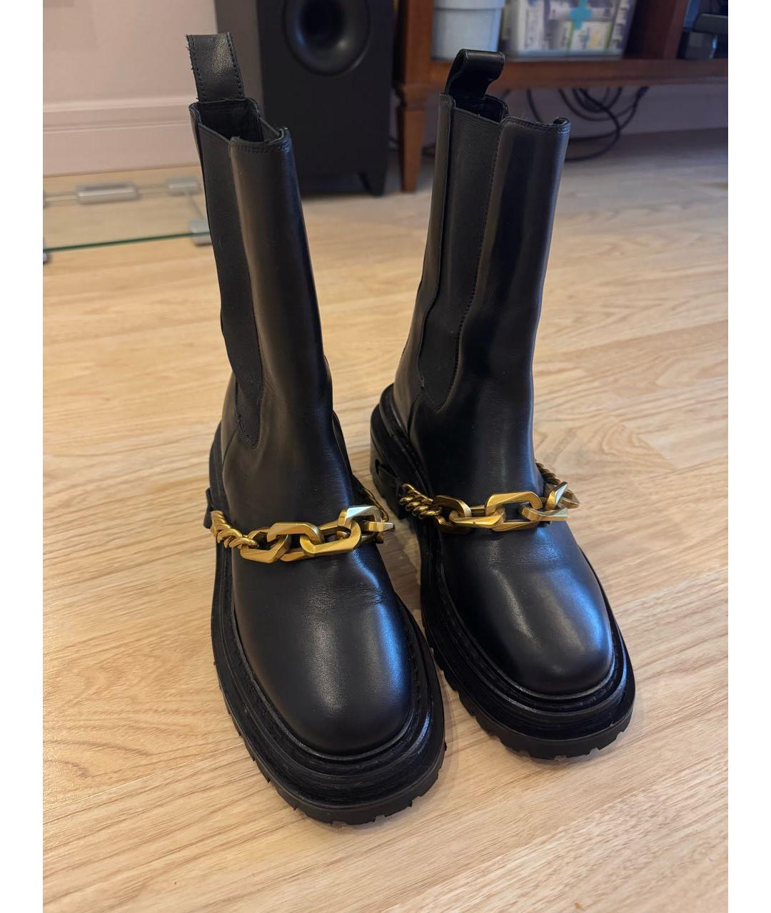 SANDRO Черные кожаные полусапоги, фото 3