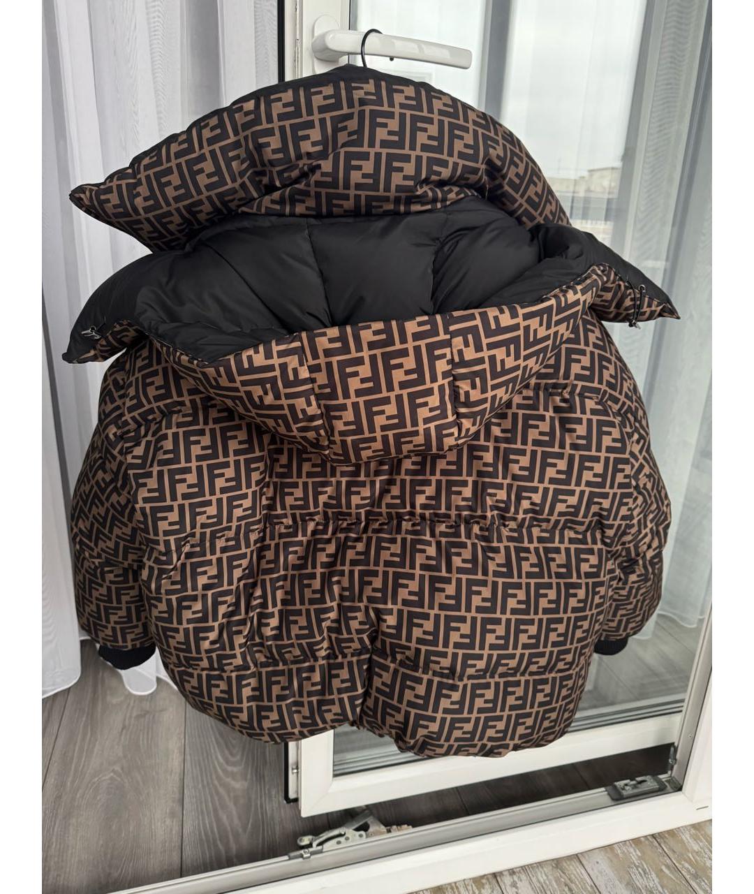 FENDI Коричневый полиамидовый пуховик, фото 2