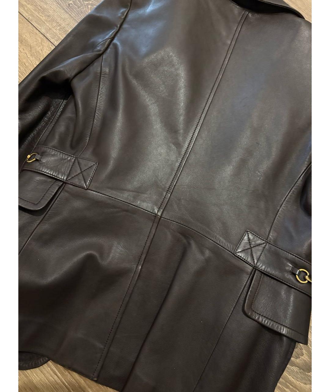 GUCCI Коричневый кожаный жакет/пиджак, фото 2