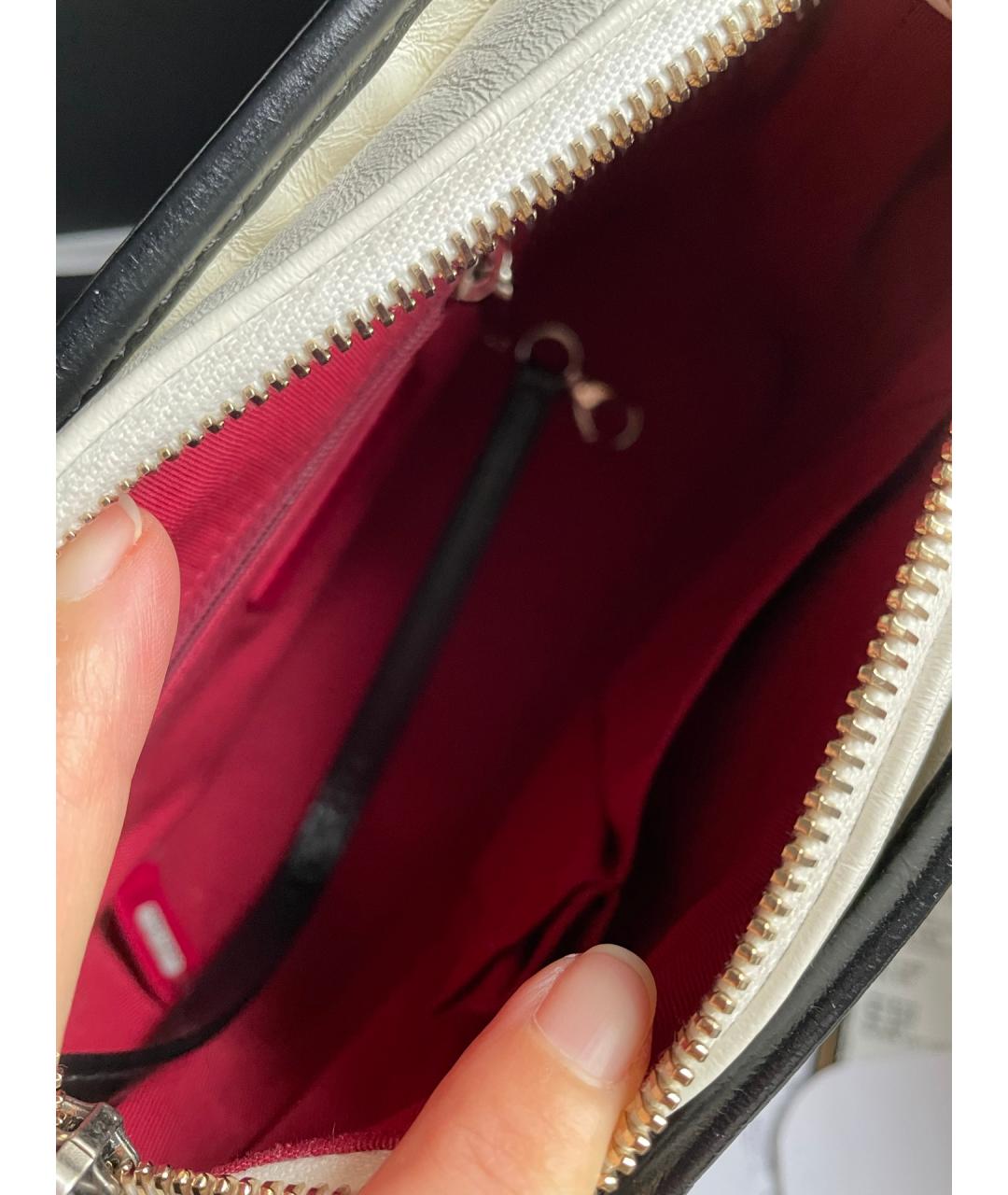 CHANEL Белая кожаная сумка через плечо, фото 6