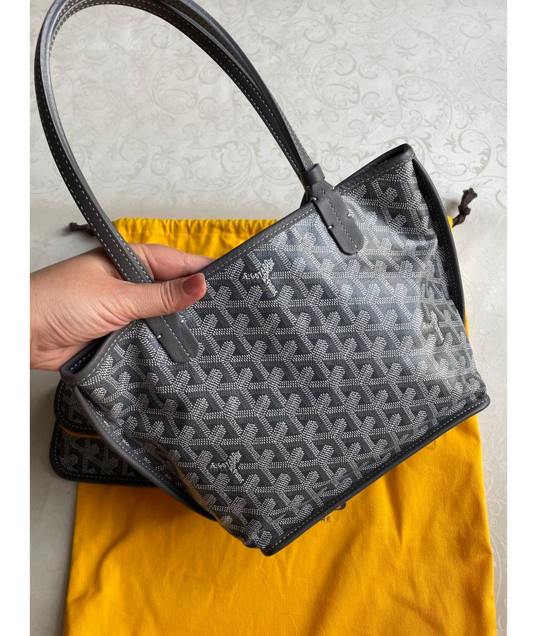 GOYARD Серая сумка через плечо из искусственной кожи, фото 3