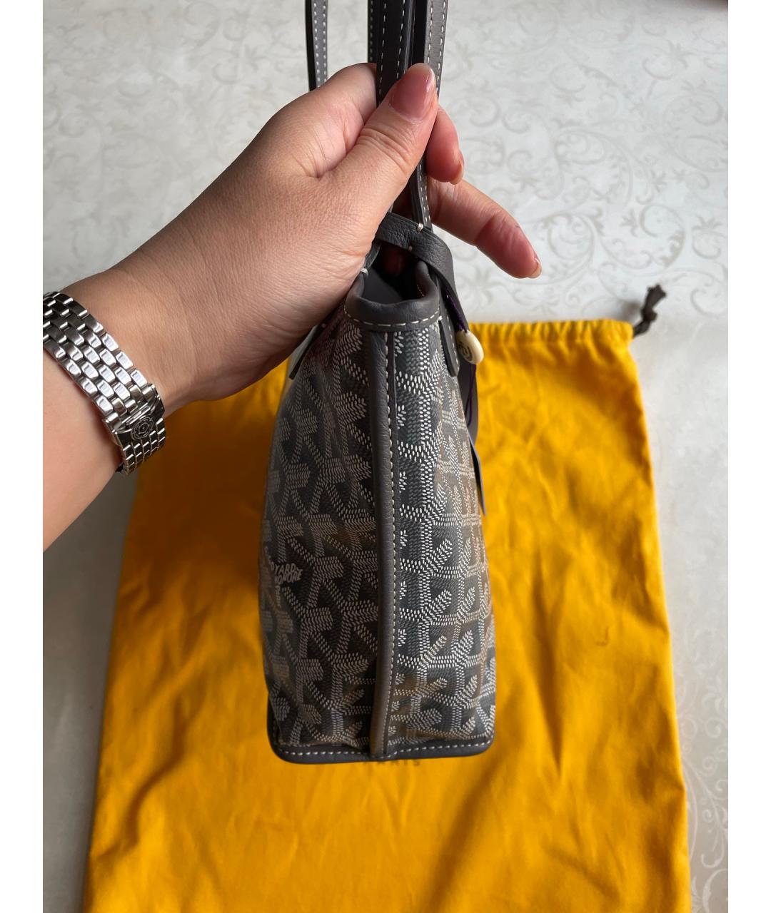 GOYARD Серая сумка через плечо из искусственной кожи, фото 5