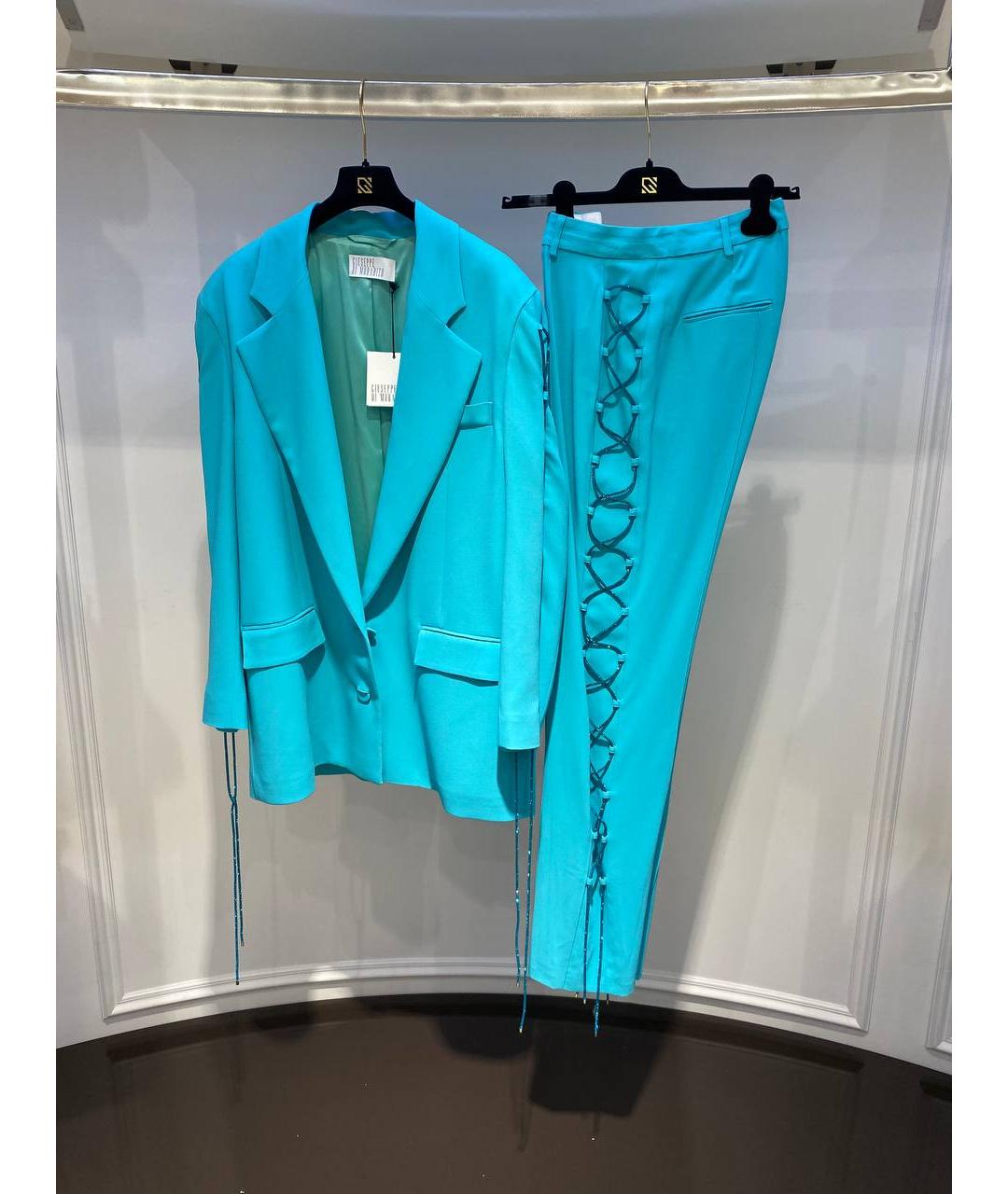 GIUSEPPE DI MORABITO Голубой вискозный костюм с брюками, фото 3