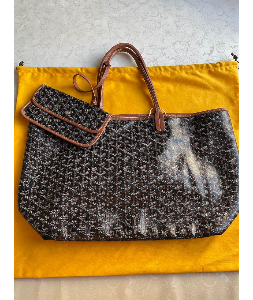 GOYARD Коричневая кожаная сумка через плечо, фото 7