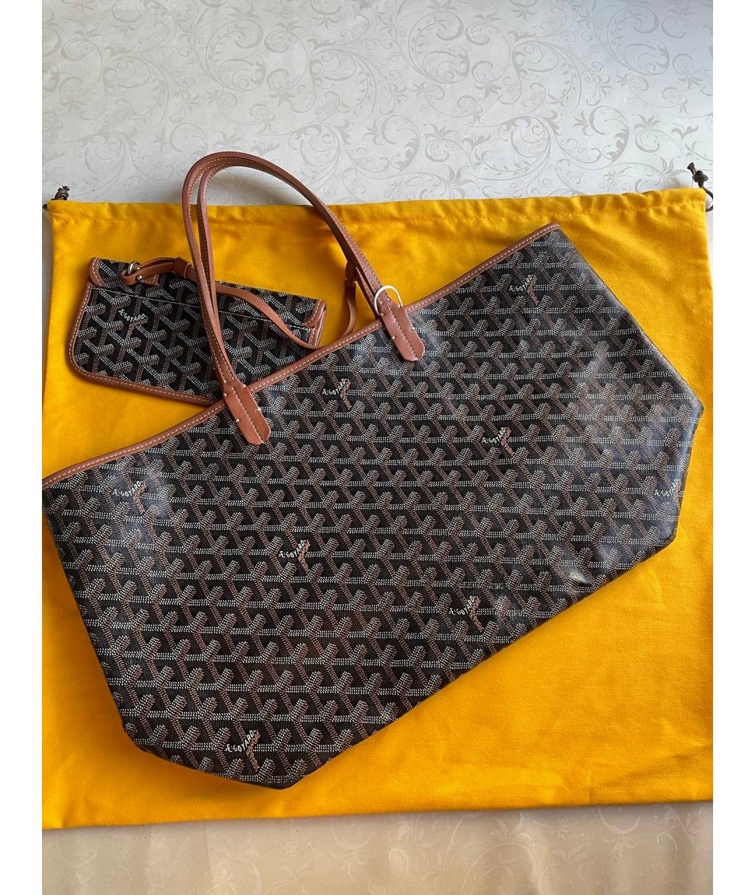 GOYARD Коричневая кожаная сумка через плечо, фото 3