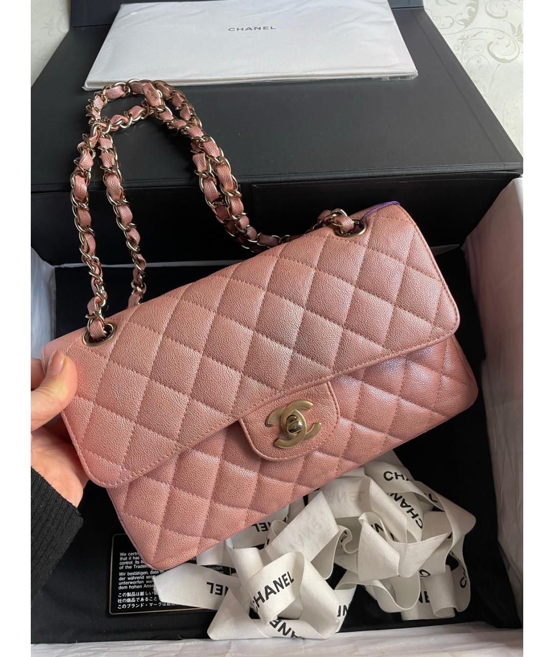 CHANEL Розовая кожаная сумка через плечо, фото 2