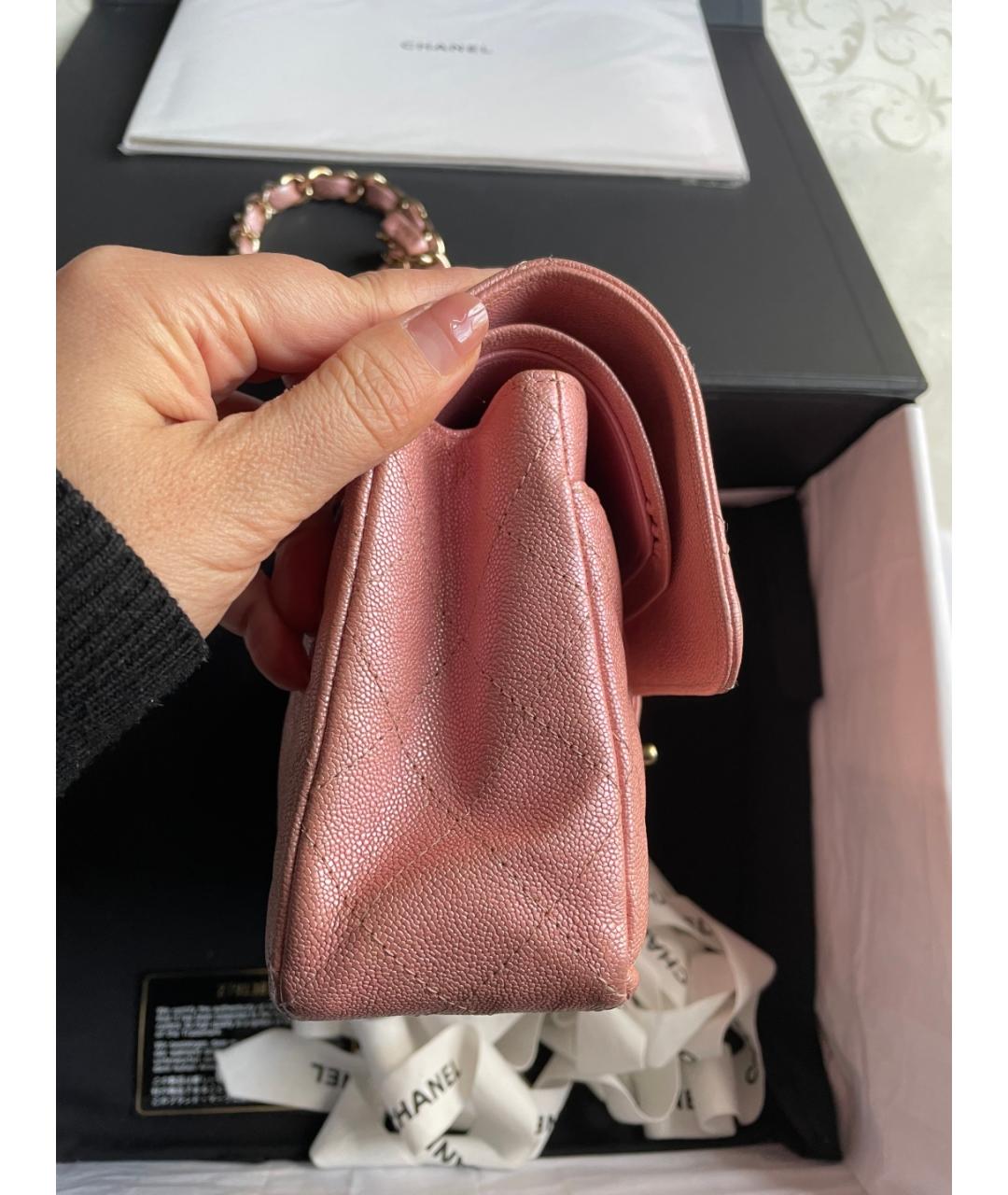 CHANEL Розовая кожаная сумка через плечо, фото 5